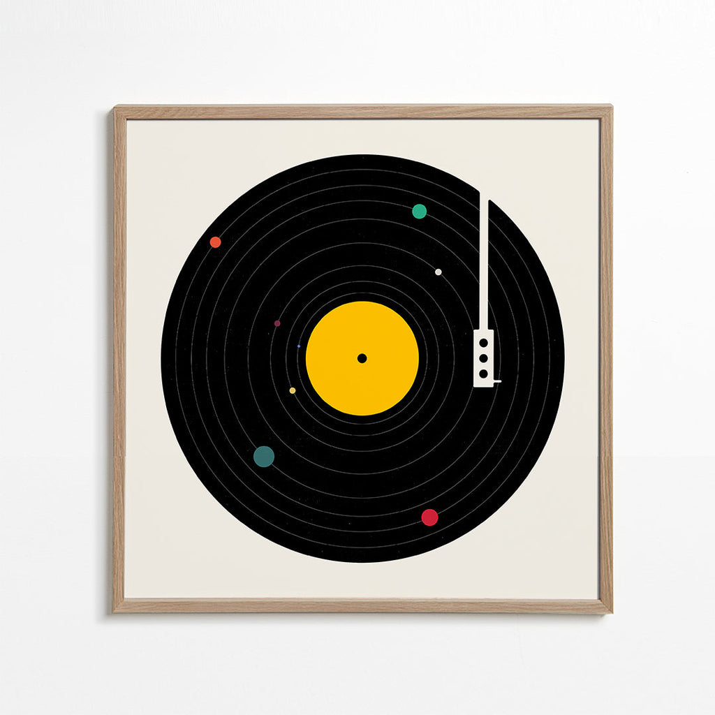 Vintage plakat med vinyl grafik