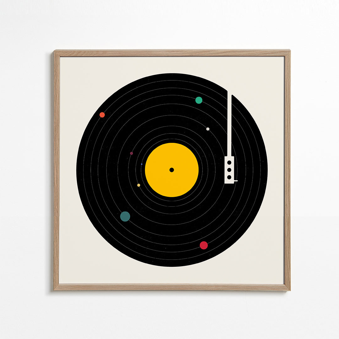 Vintage plakat med vinyl grafik