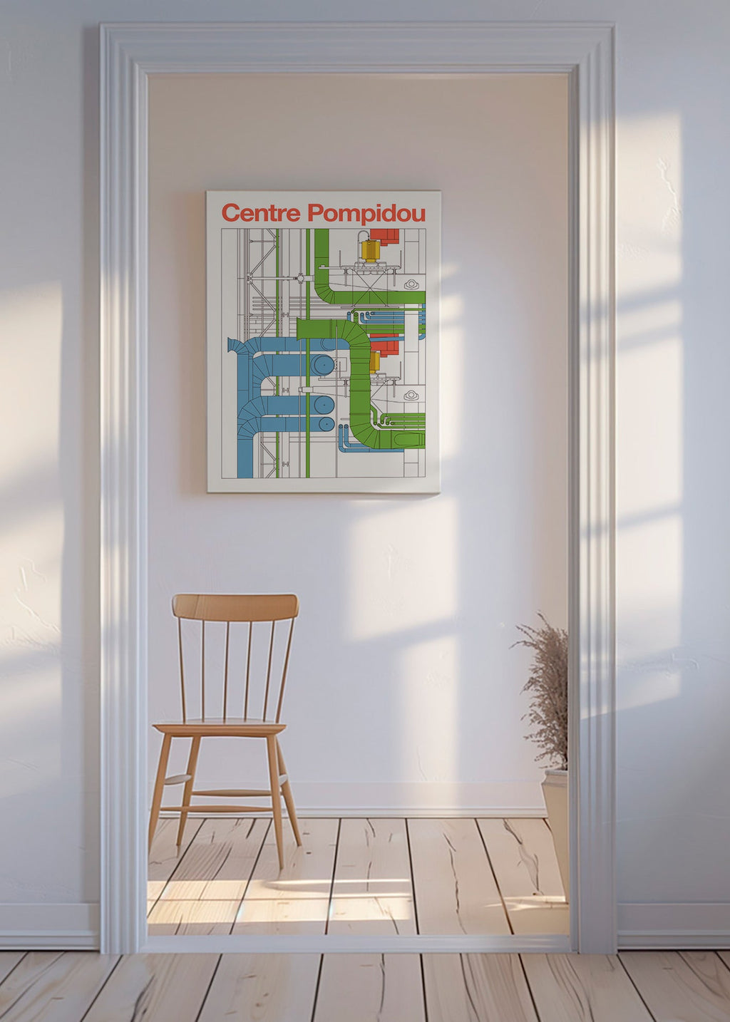 Bykunst Centre Pompidou, arkitekturdiagram