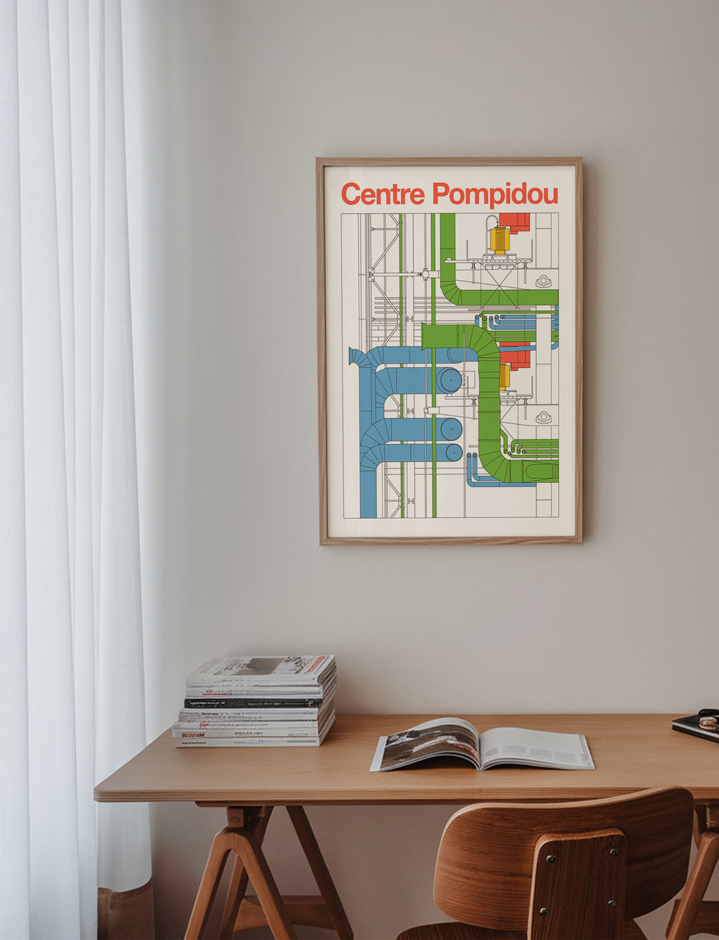 Bykunst Centre Pompidou, arkitekturdiagram