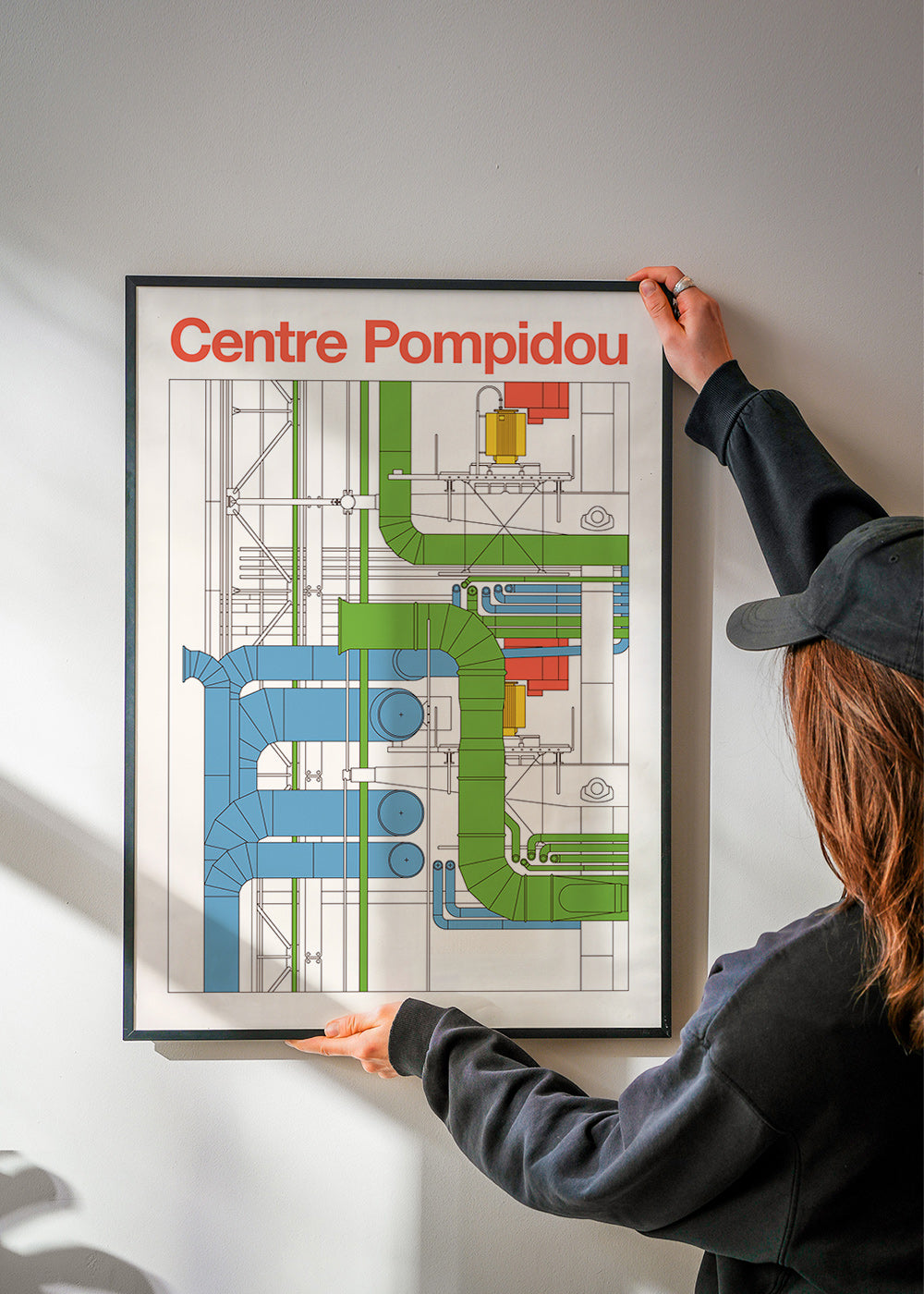 Bykunst Centre Pompidou, arkitekturdiagram