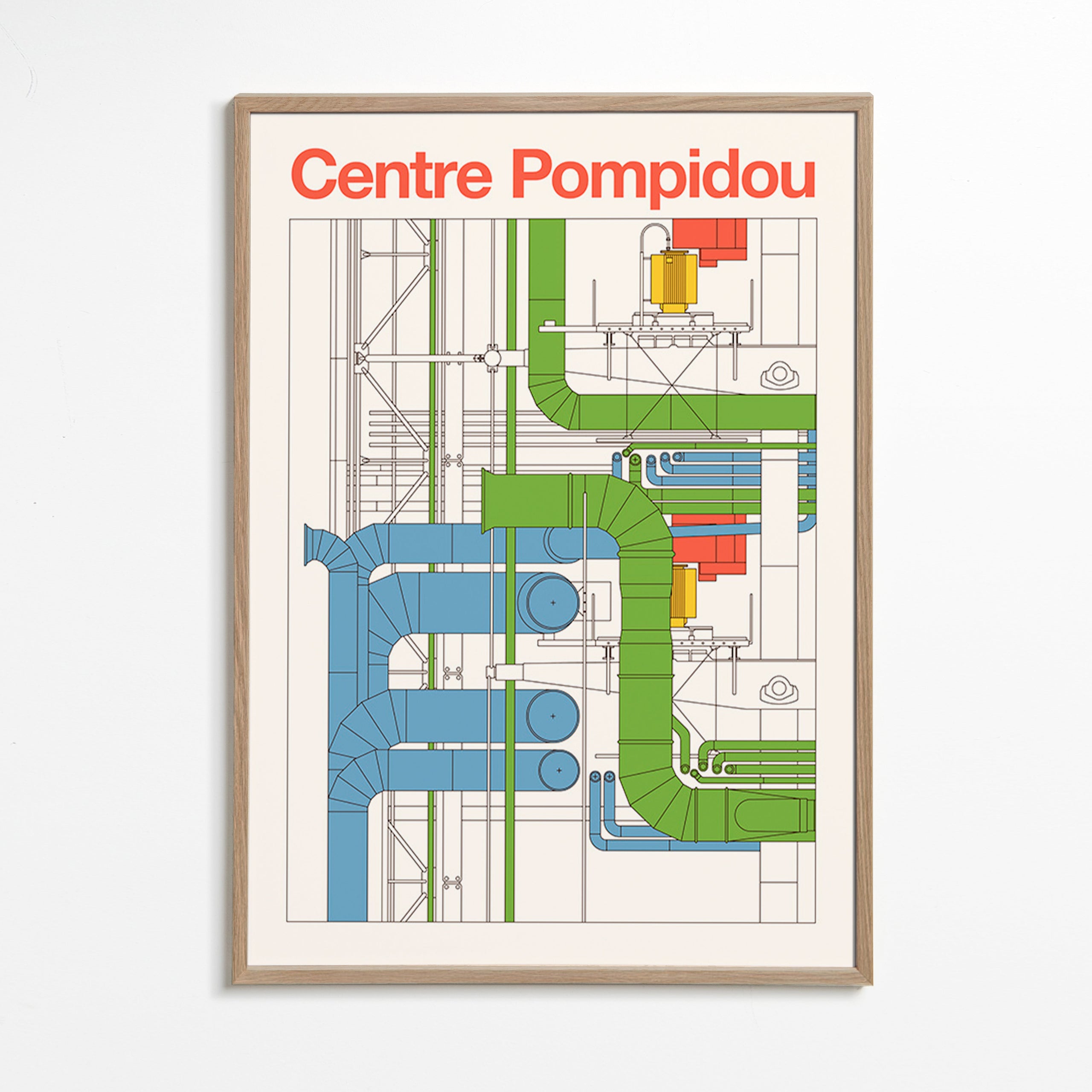 Bykunst Centre Pompidou, arkitekturdiagram