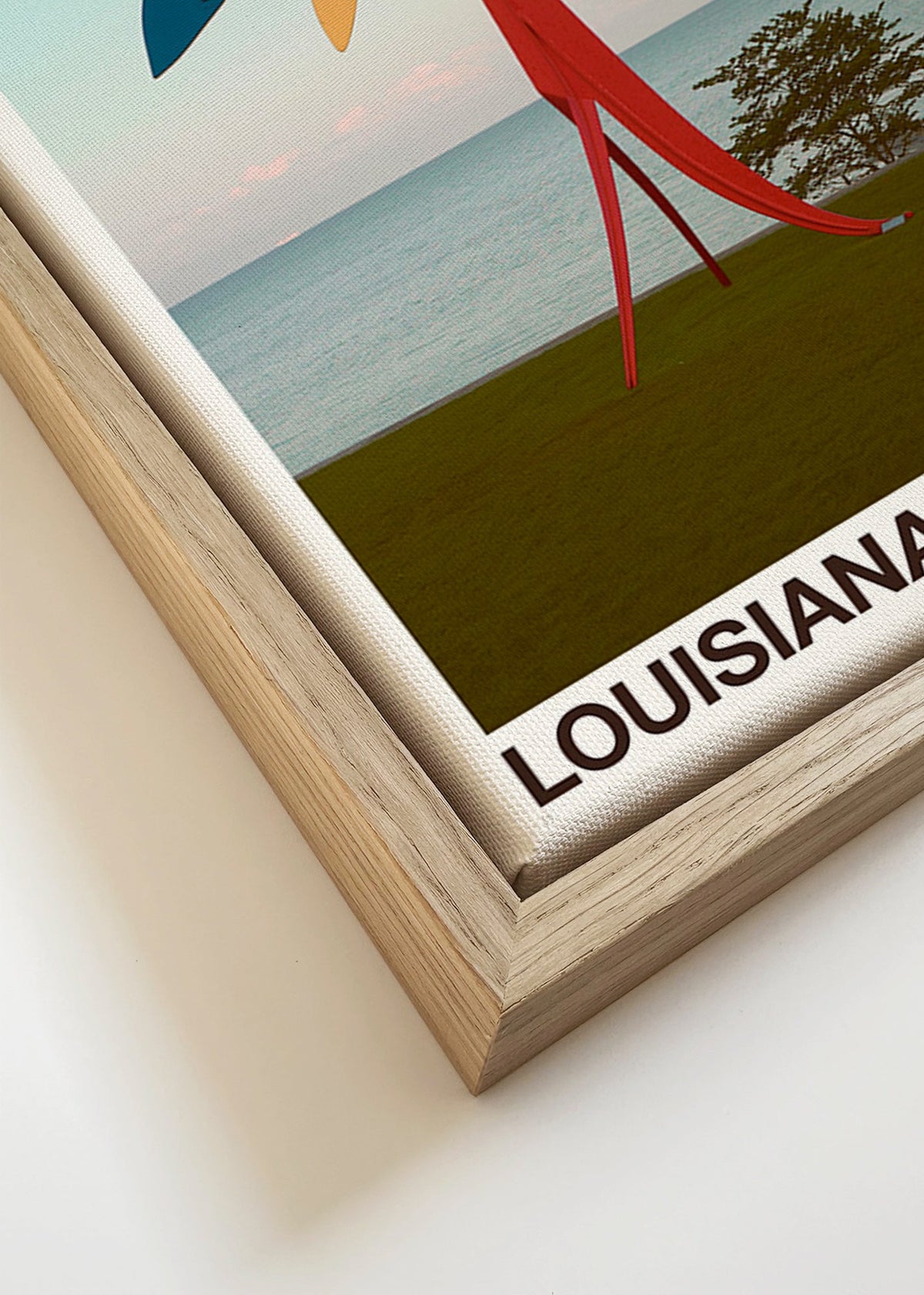 Rejseplakat Louisiana med skulpturelt mobil
