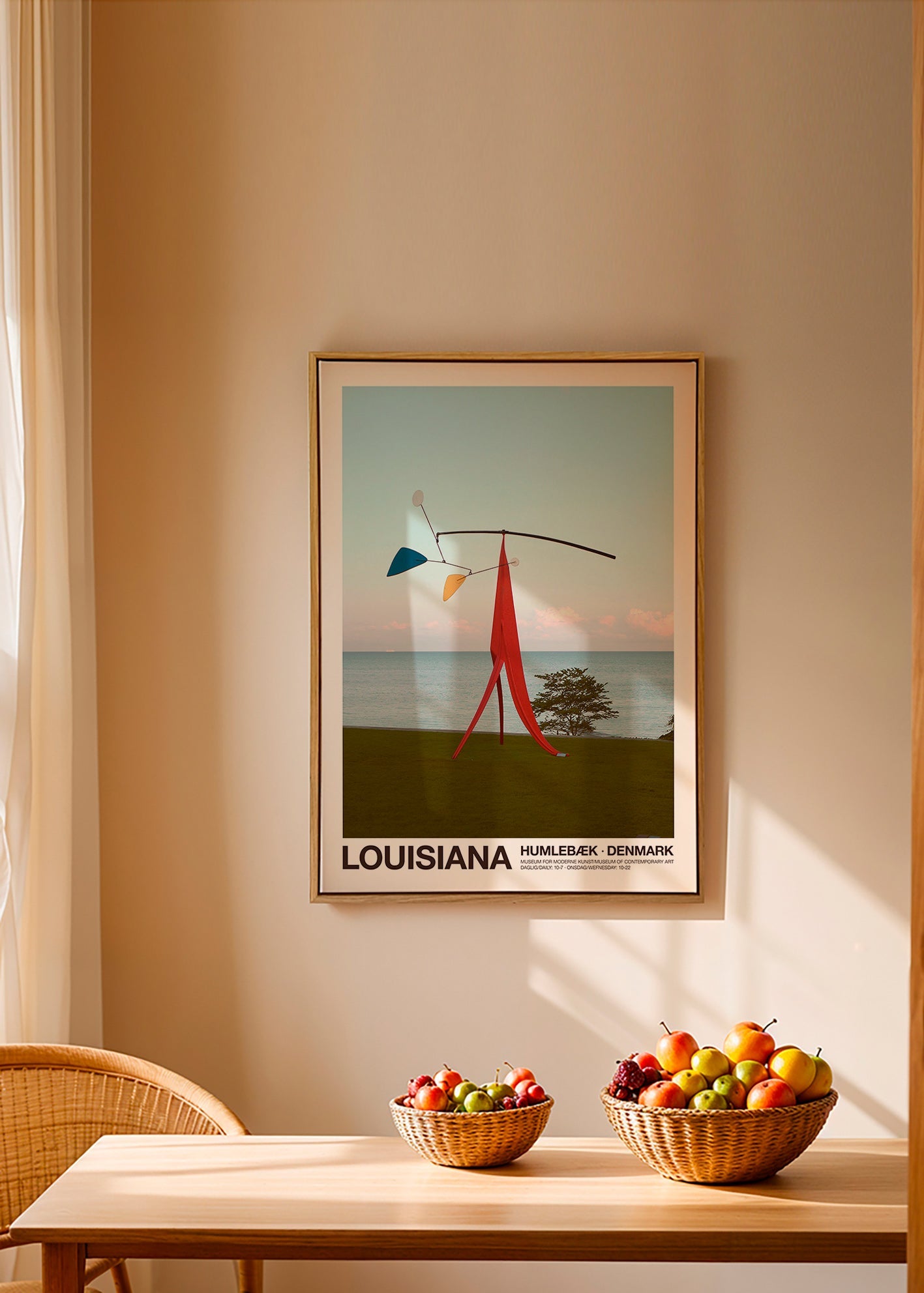 Rejseplakat Louisiana med skulpturelt mobil
