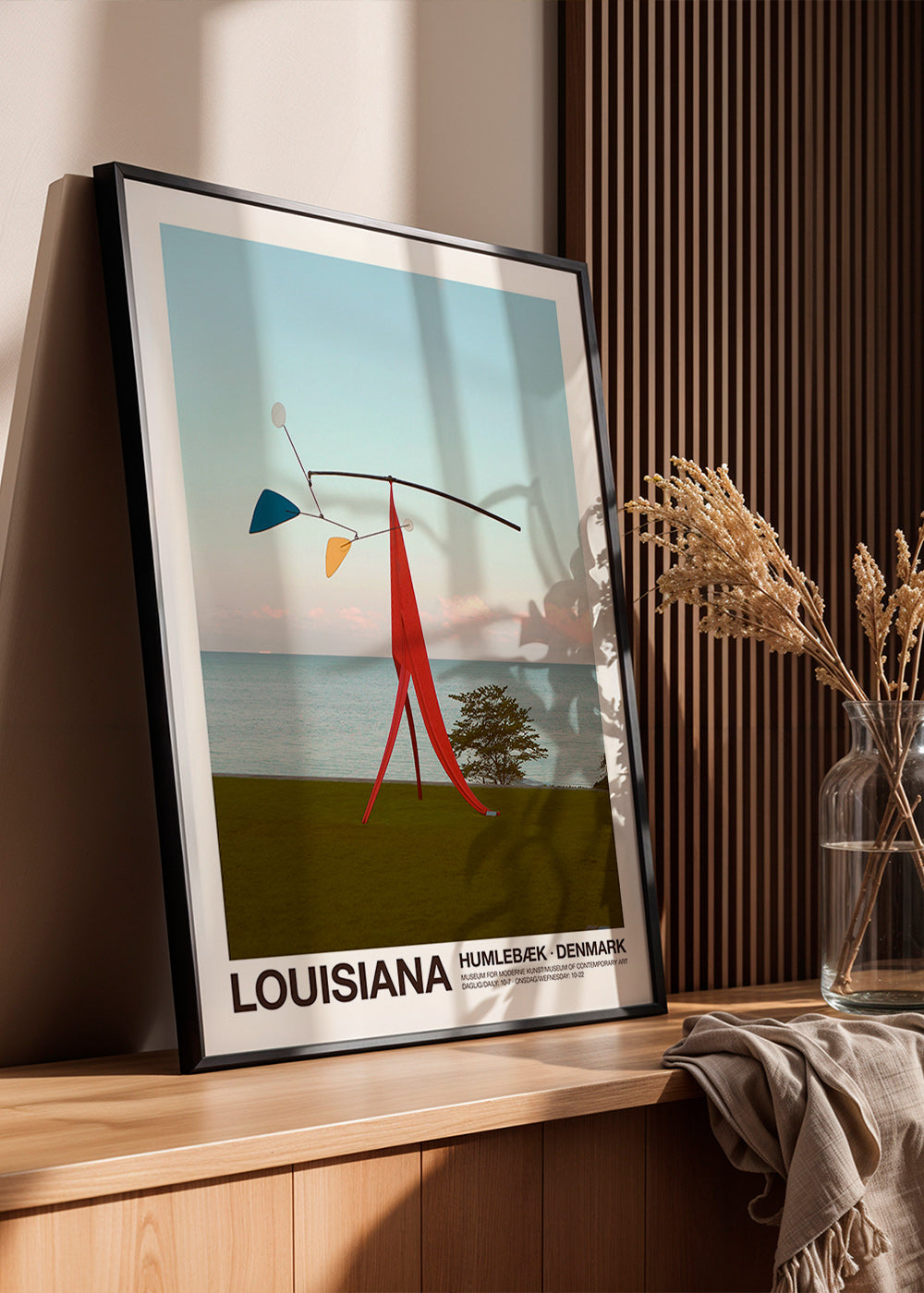 Rejseplakat Louisiana med skulpturelt mobil
