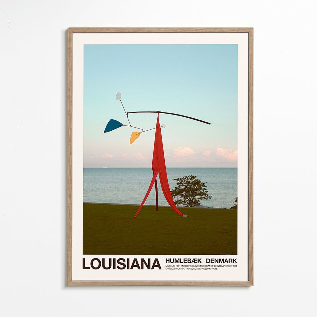 Rejseplakat Louisiana med skulpturelt mobil