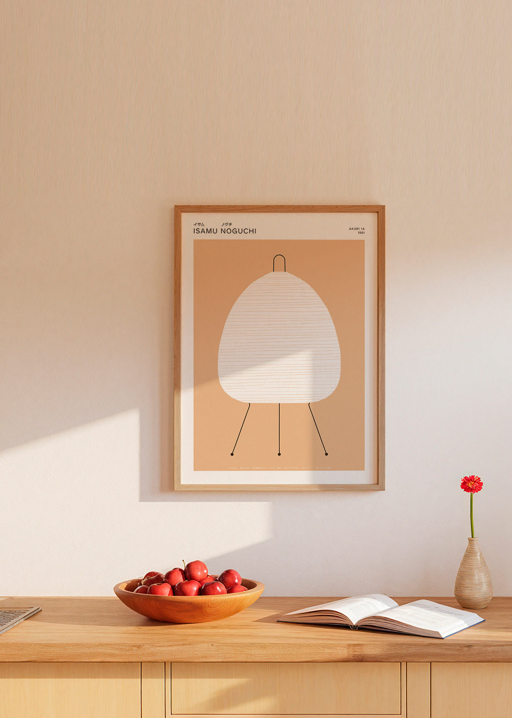Minimalistisk plakat Noguchi Akari lampe