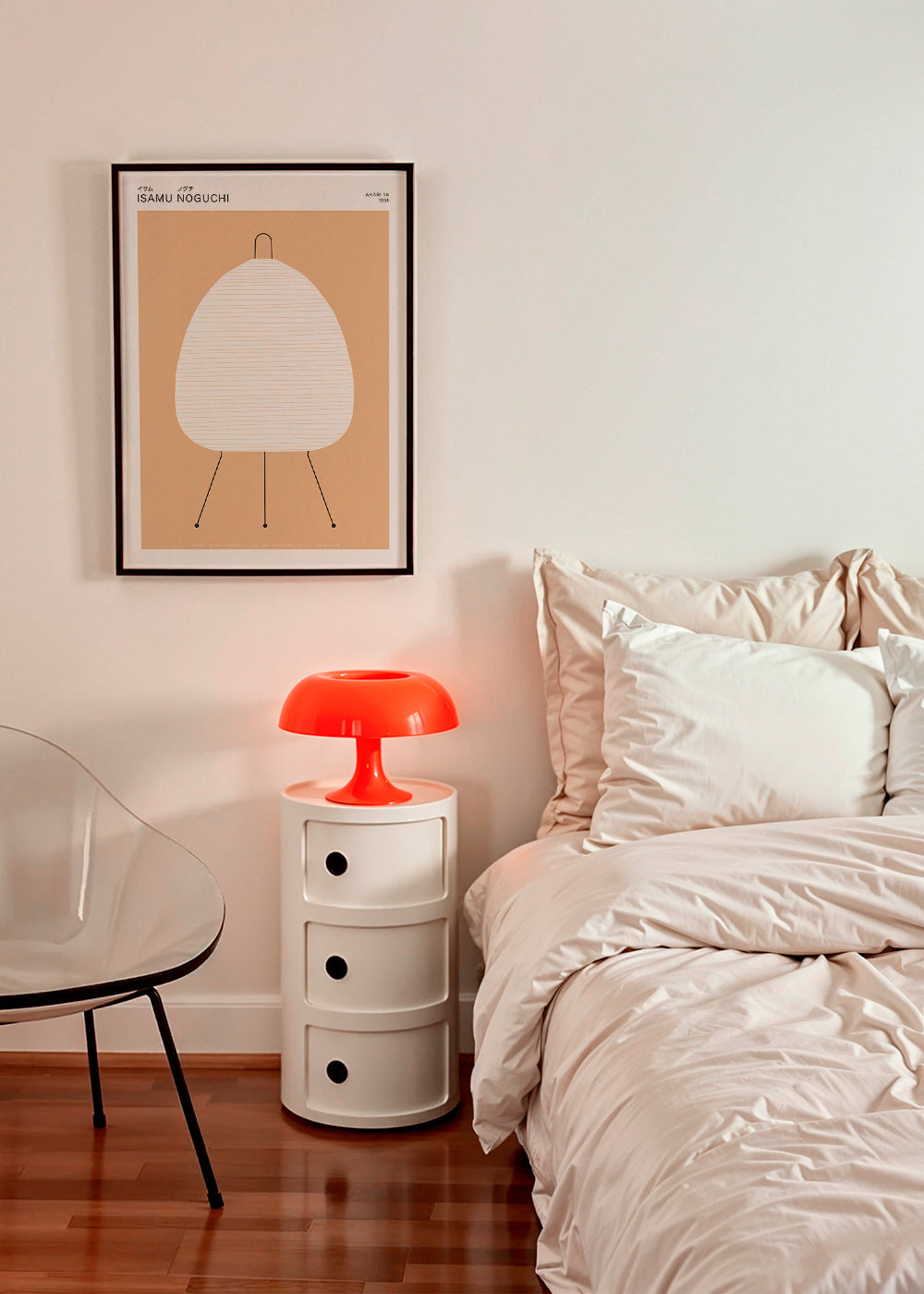 Minimalistisk plakat Noguchi Akari lampe