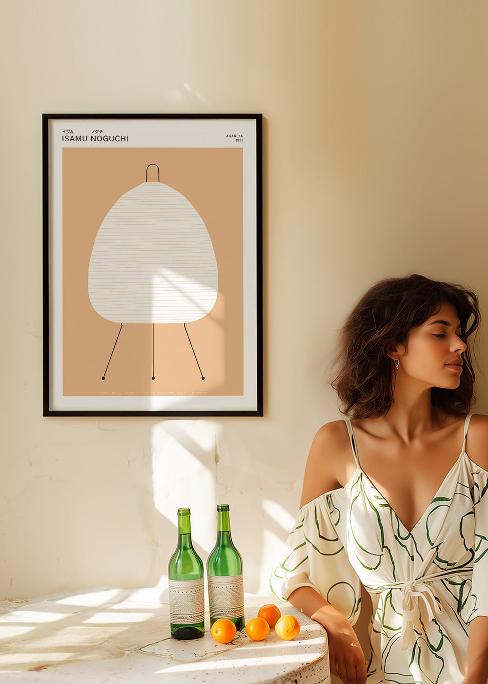 Minimalistisk plakat Noguchi Akari lampe