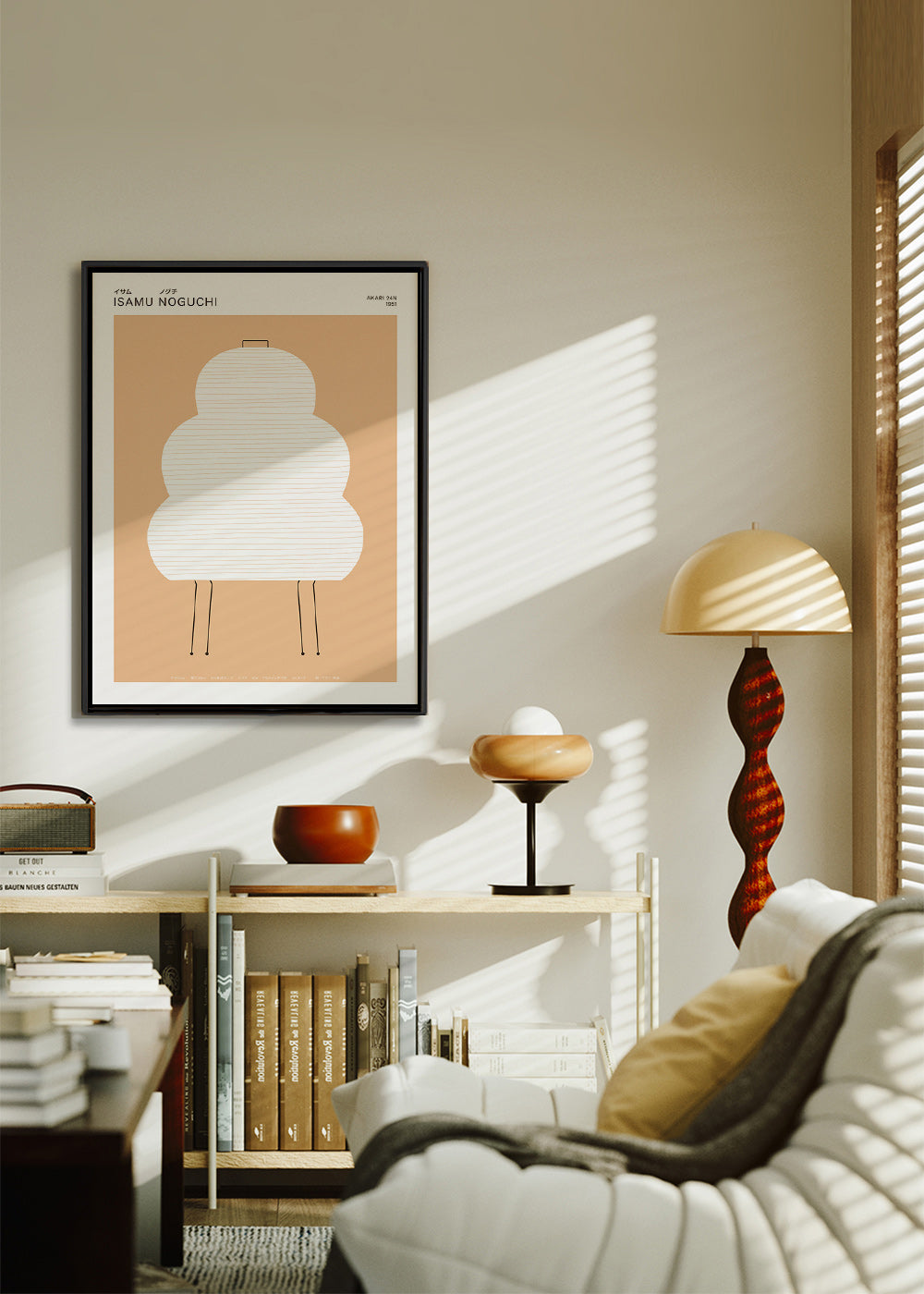 Noguchi Akari illustration med minimalistiske linjer