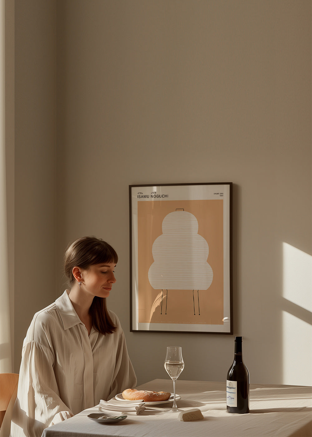 Noguchi Akari illustration med minimalistiske linjer