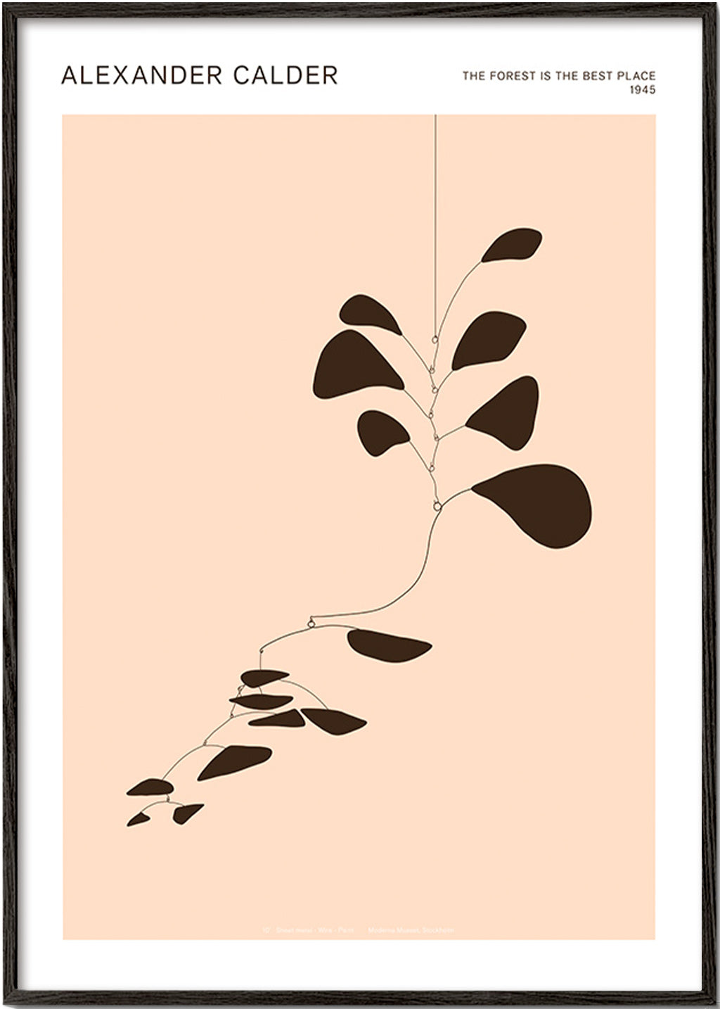 Botanisk plakat Calder-mobile med sorte blade