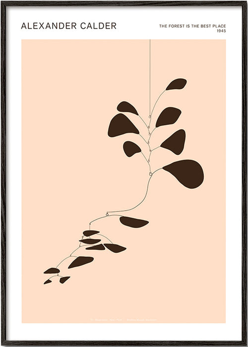 Botanisk plakat Calder-mobile med sorte blade