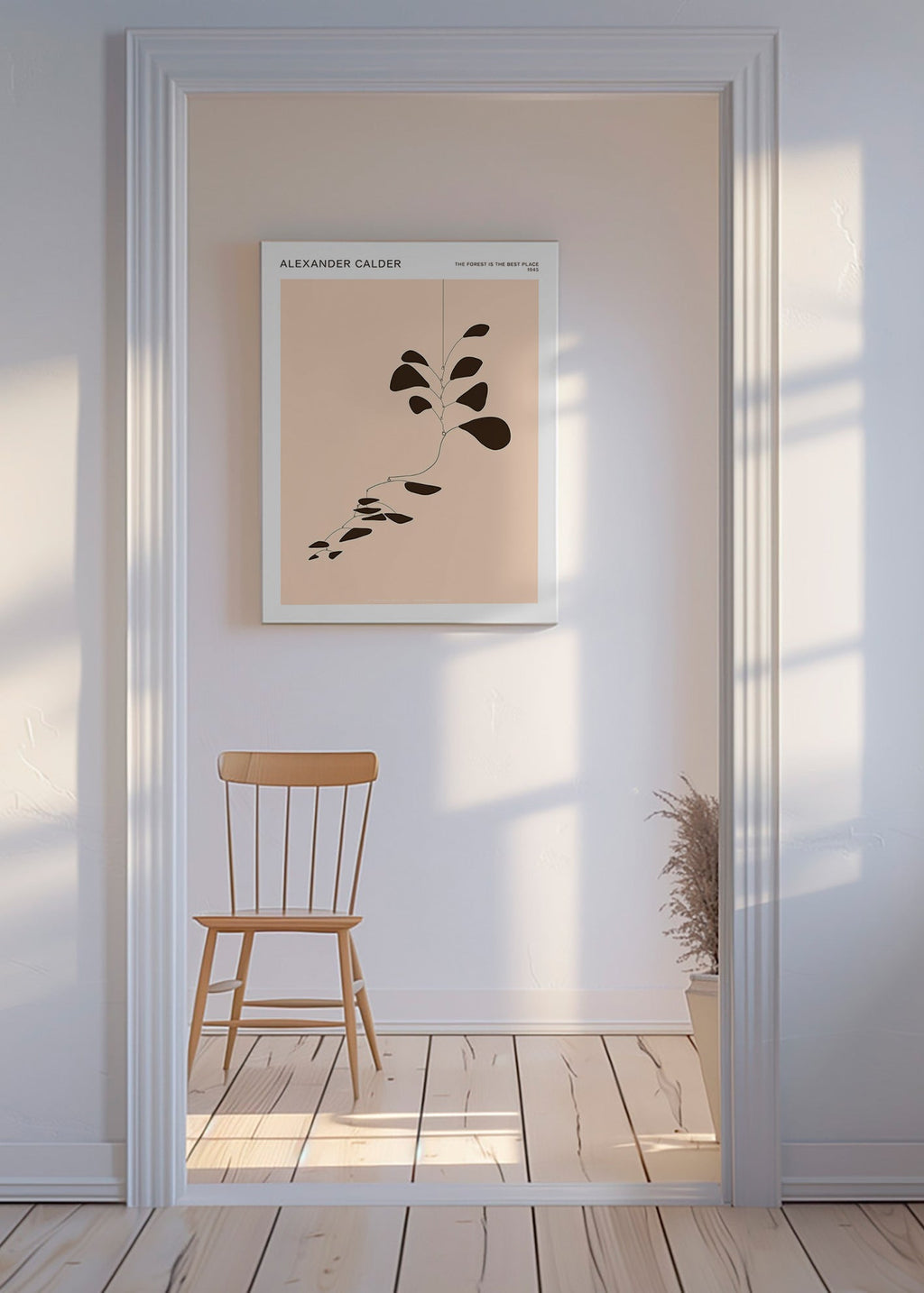 Botanisk plakat Calder-mobile med sorte blade