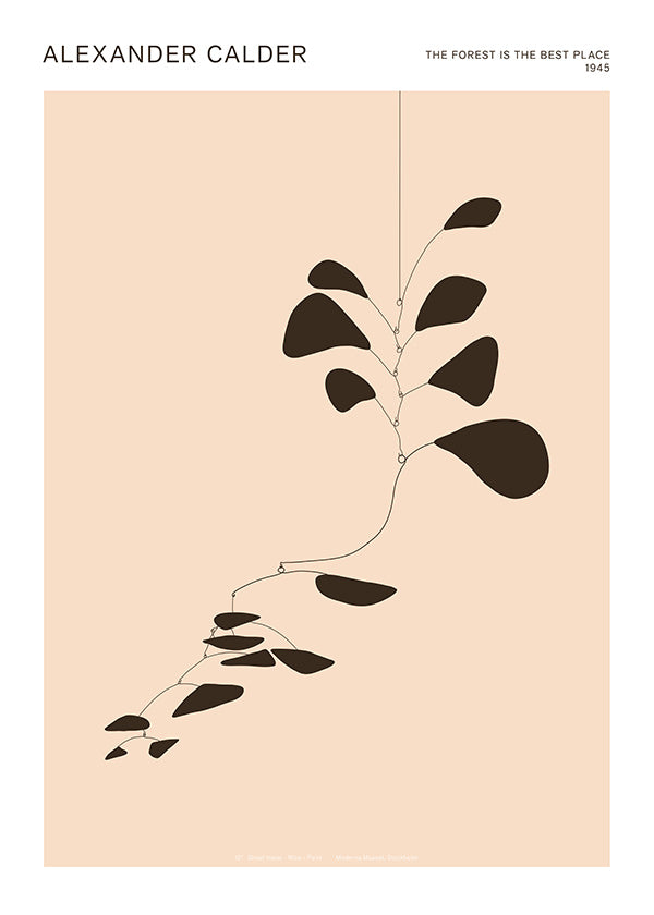 Botanisk plakat Calder-mobile med sorte blade