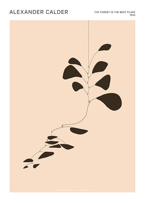 Botanisk plakat Calder-mobile med sorte blade