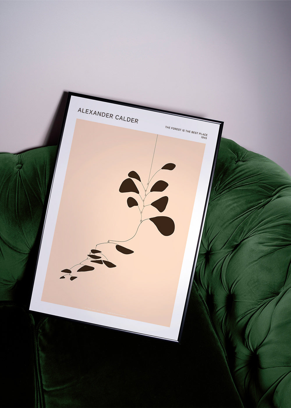 Botanisk plakat Calder-mobile med sorte blade