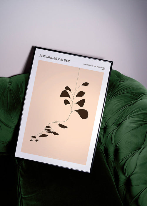 Botanisk plakat Calder-mobile med sorte blade