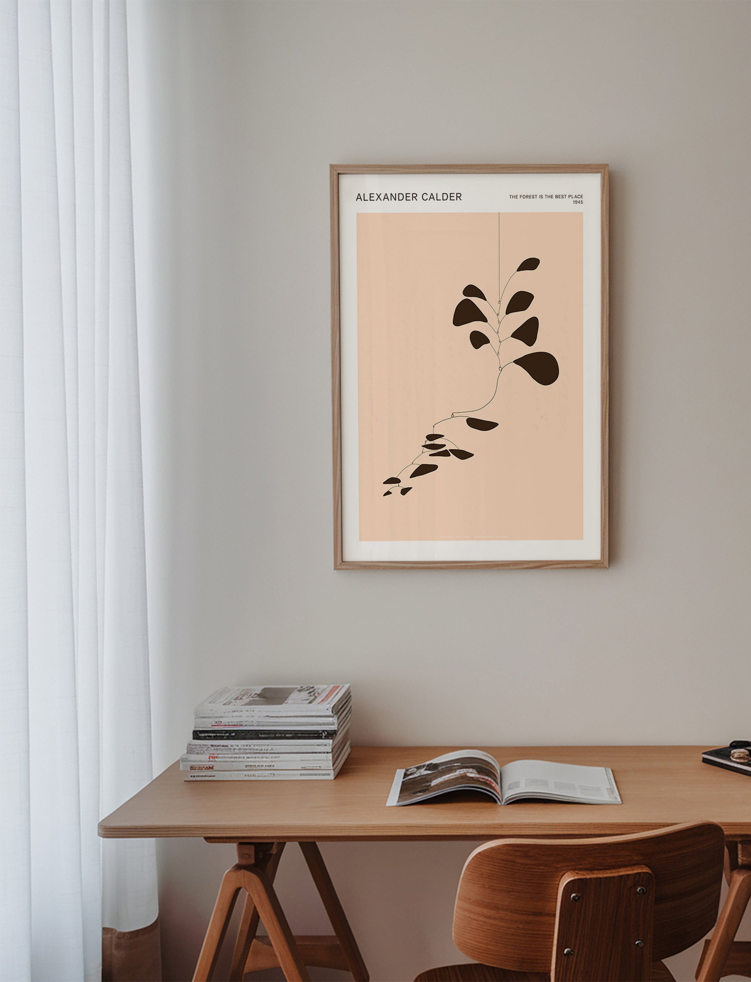 Botanisk plakat Calder-mobile med sorte blade