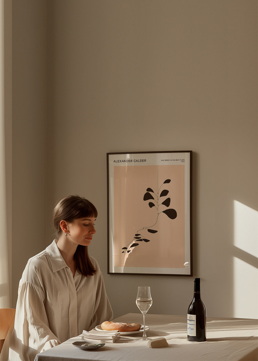 Botanisk plakat Calder-mobile med sorte blade