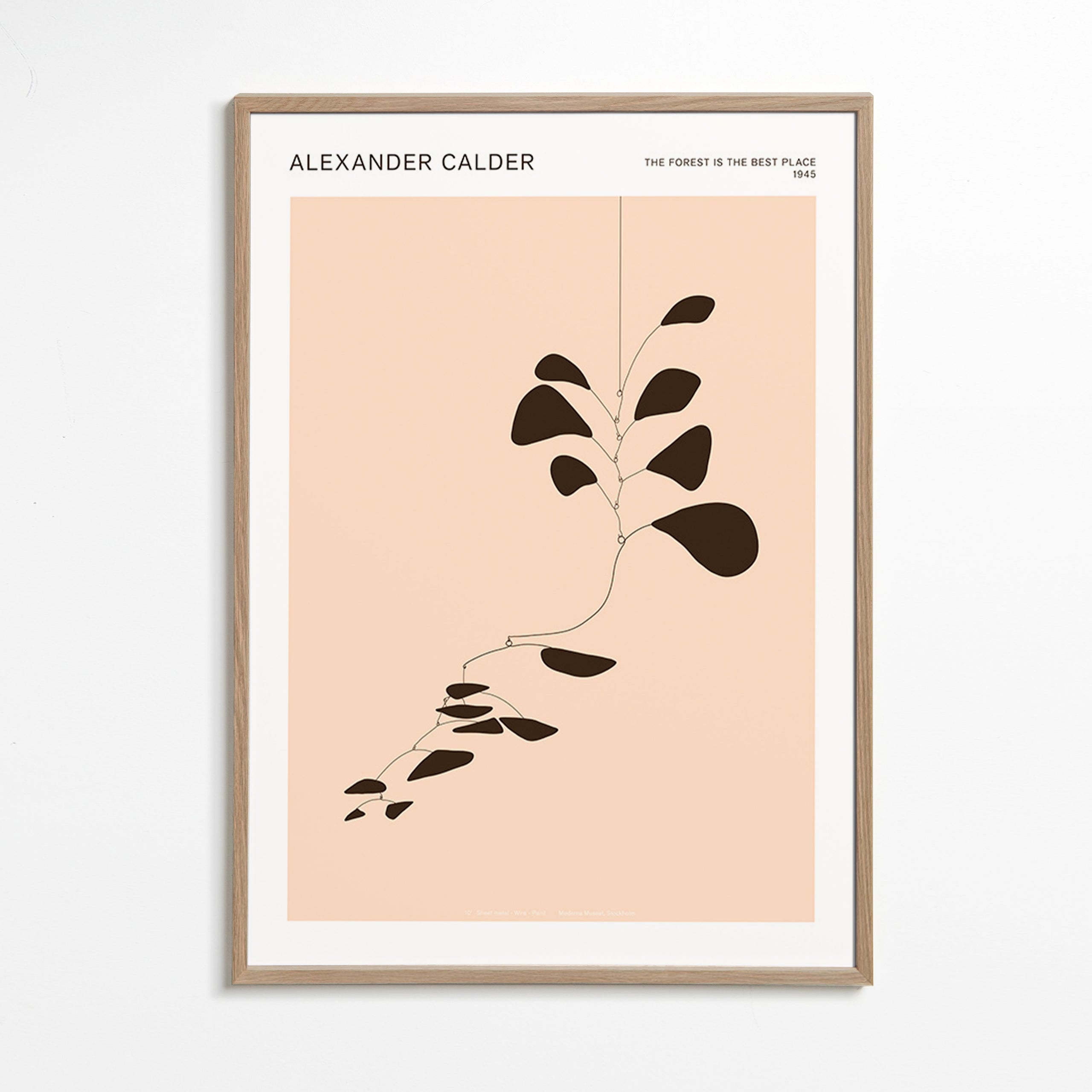 Botanisk plakat Calder-mobile med sorte blade