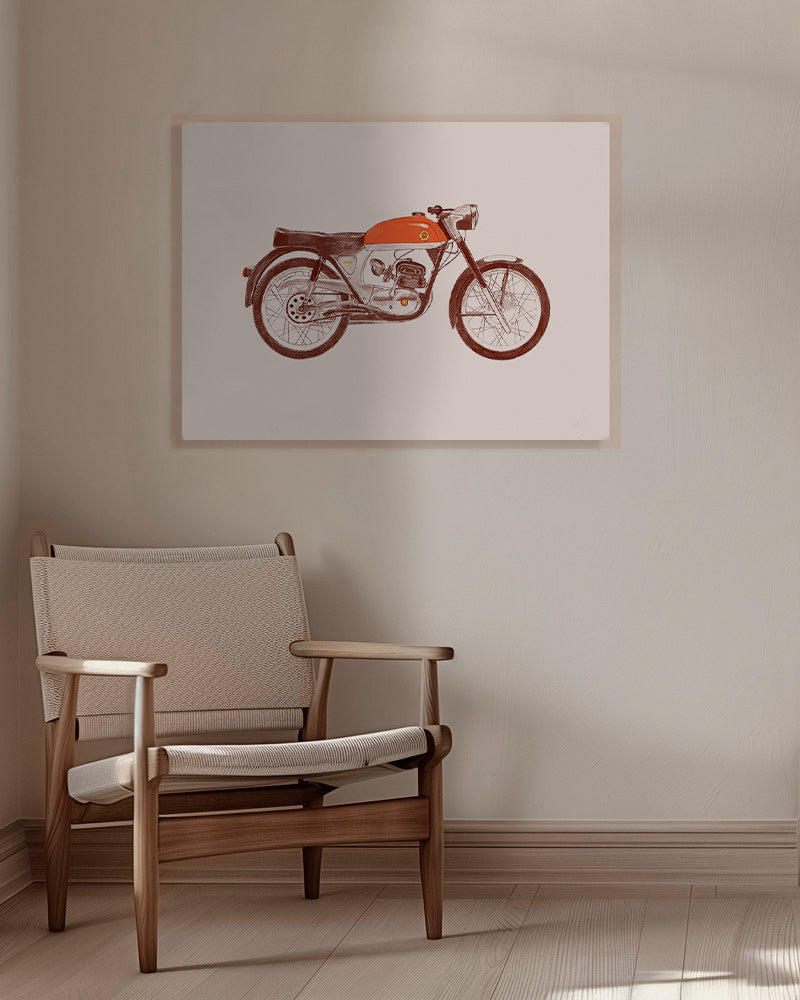 Vintage plakat rød motorcykel illustration