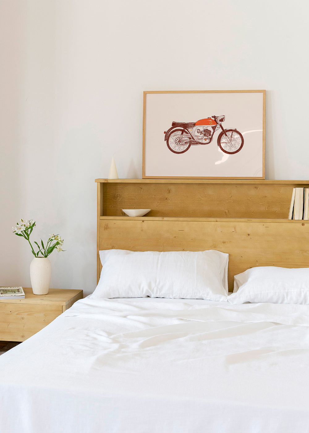 Vintage plakat rød motorcykel illustration