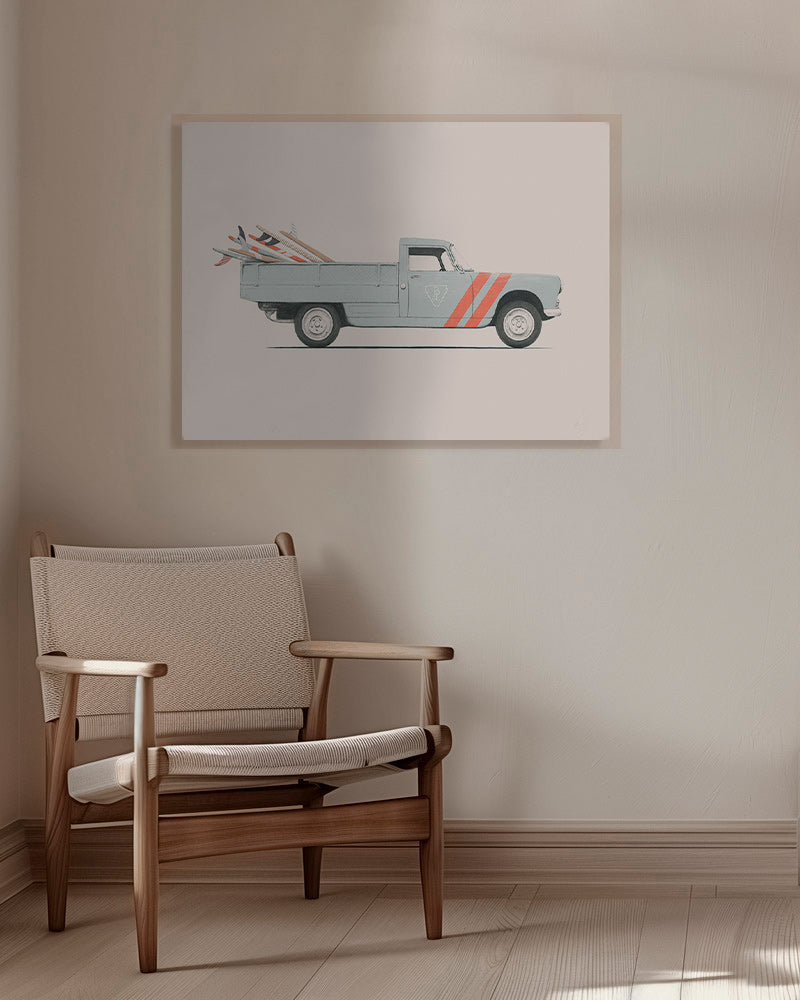 Vintage print pickup med surfbrætter