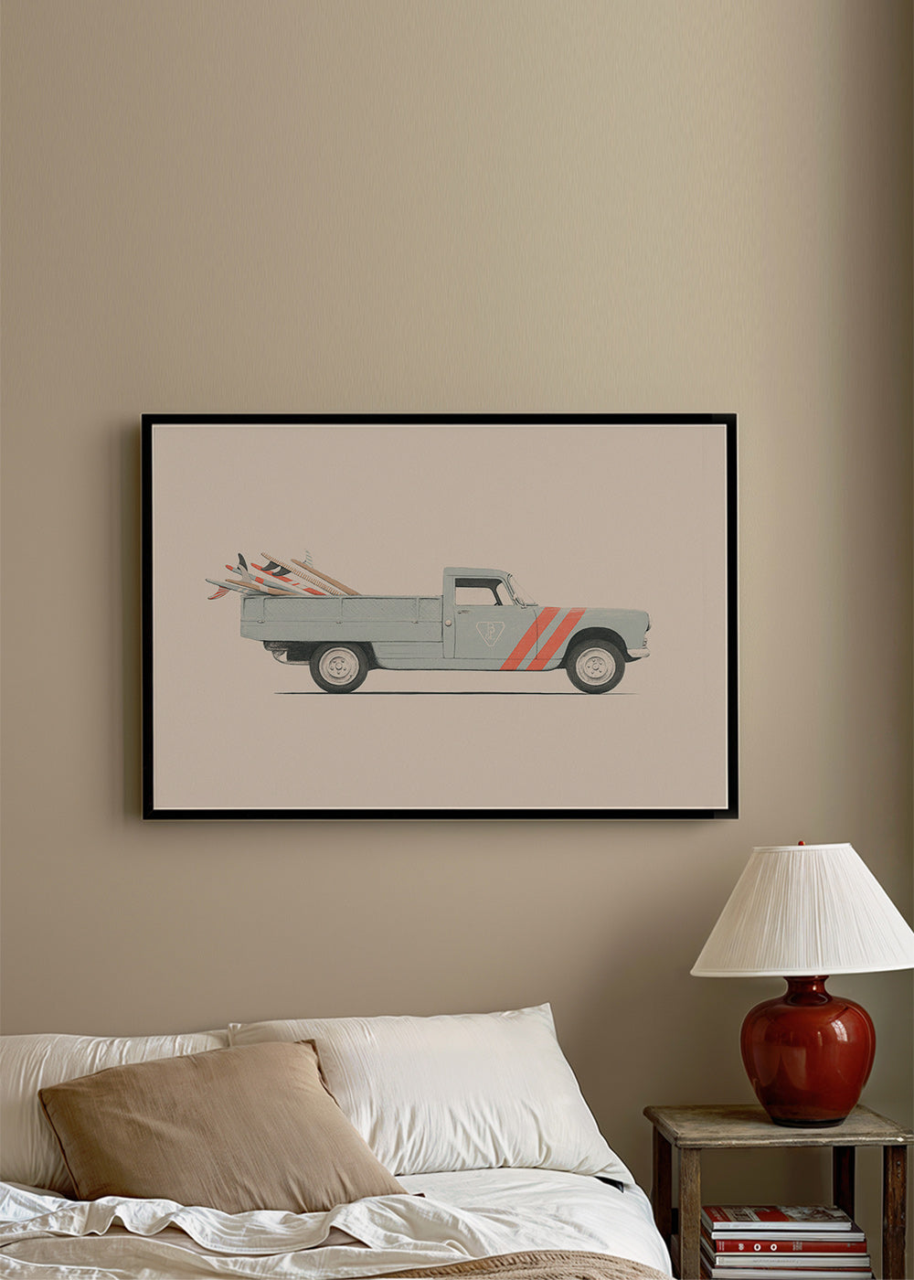 Vintage print pickup med surfbrætter