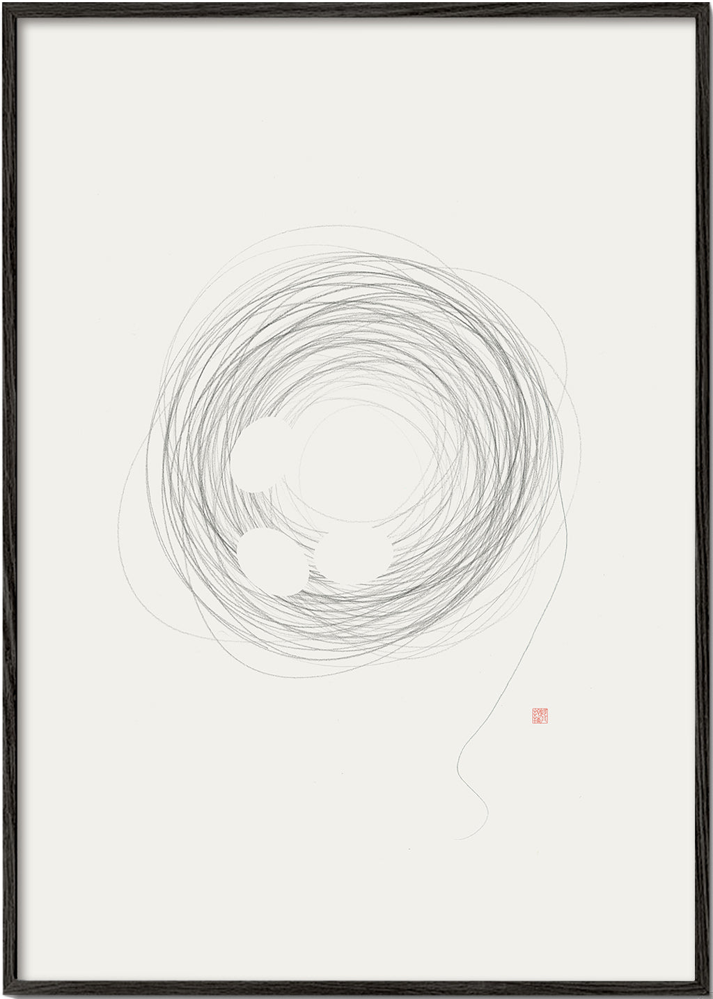 Minimalistisk design rede i linjekunst