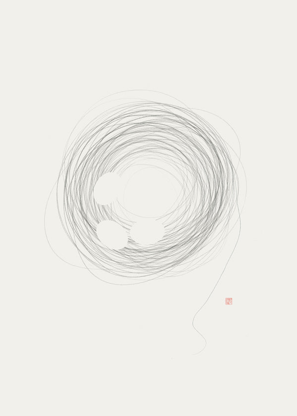 Minimalistisk design rede i linjekunst