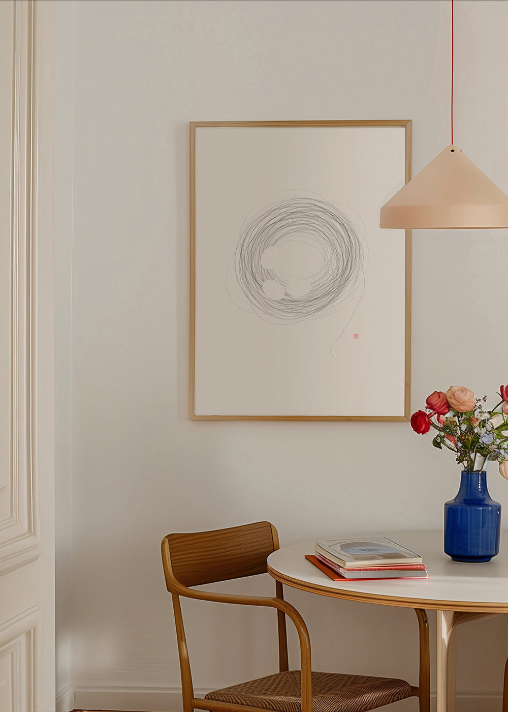 Minimalistisk design rede i linjekunst