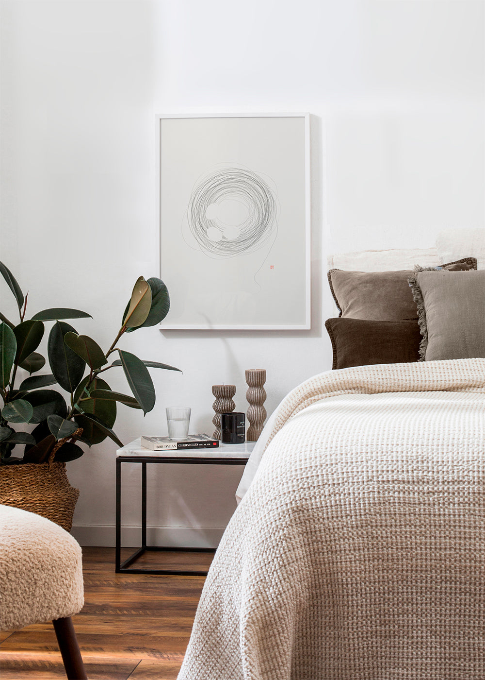 Minimalistisk design rede i linjekunst