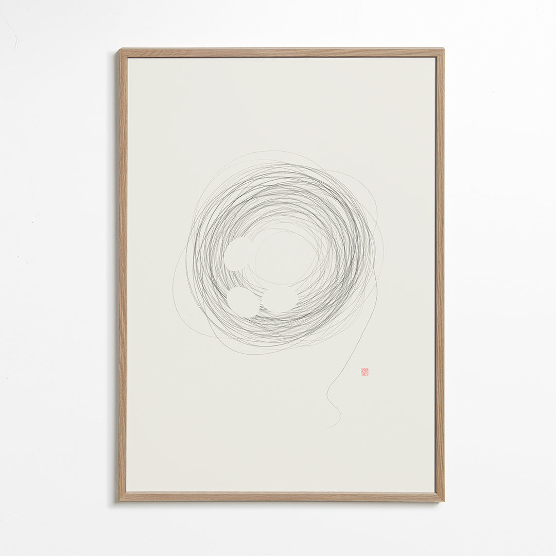 Minimalistisk design rede i linjekunst