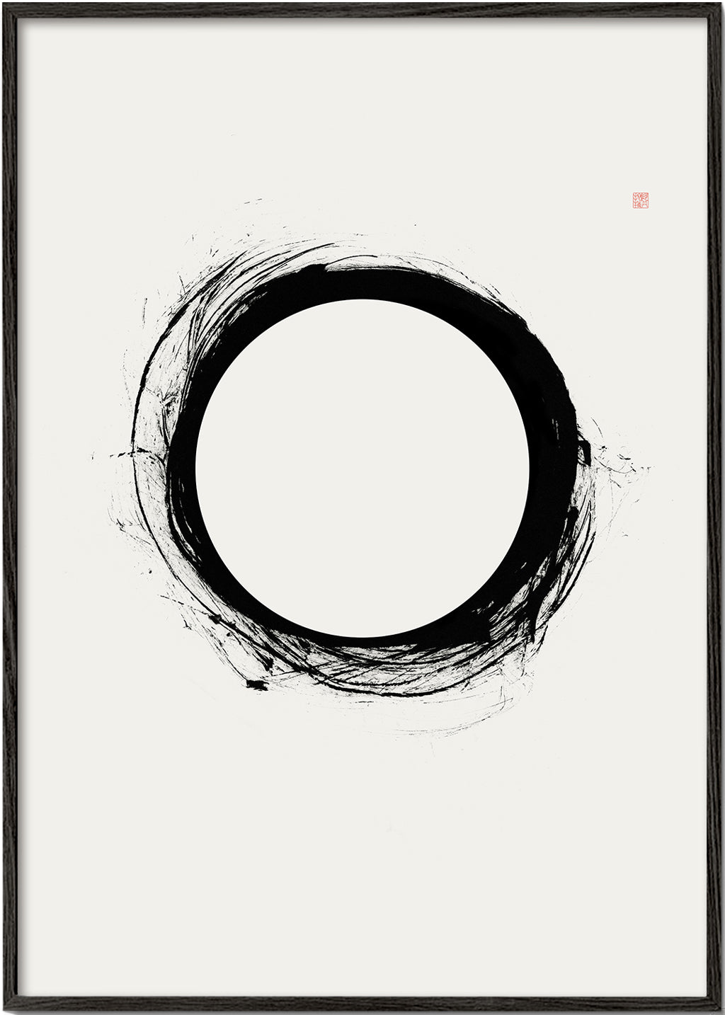 Minimalistisk kunst med gestisk cirkel