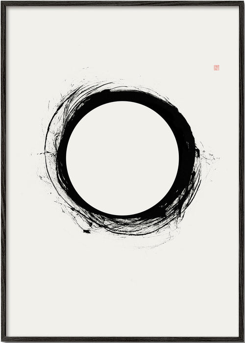 Minimalistisk kunst med gestisk cirkel