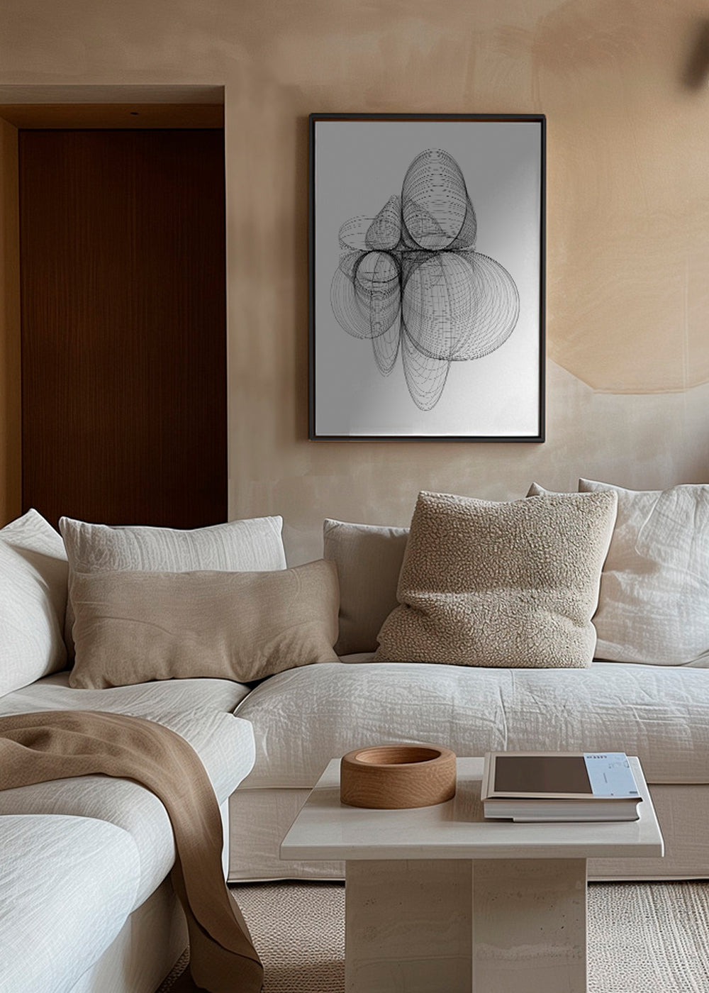 Geometrisk plakat med organiske linjer