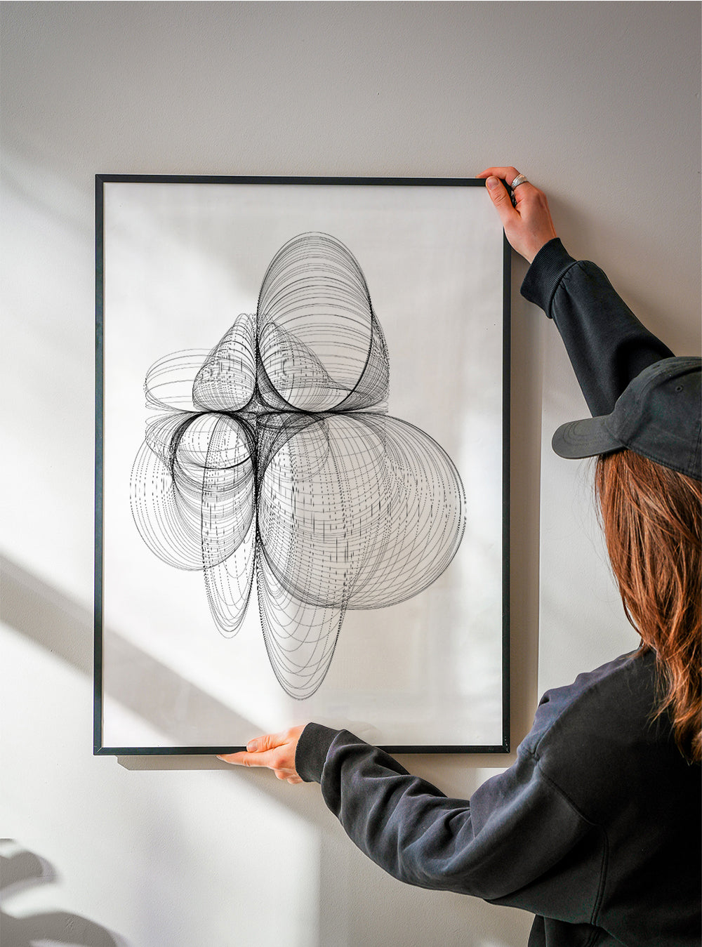 Geometrisk plakat med organiske linjer