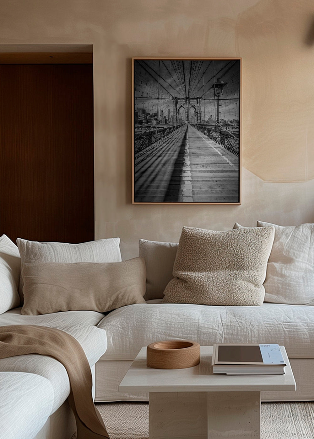 Køkkenkunst Brooklyn Bridge sort-hvid