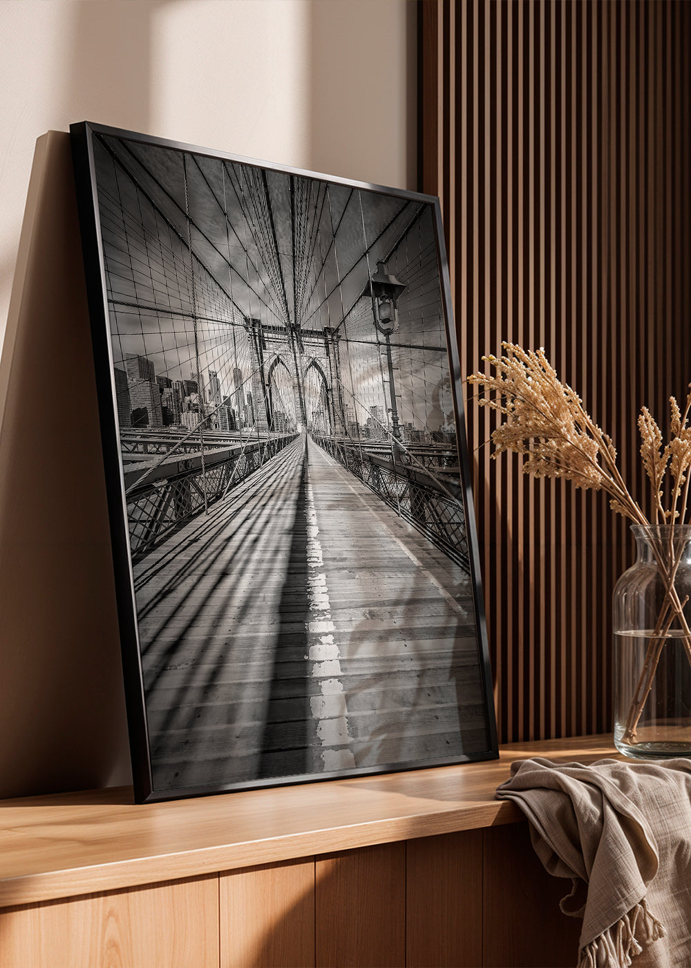 Køkkenkunst Brooklyn Bridge sort-hvid