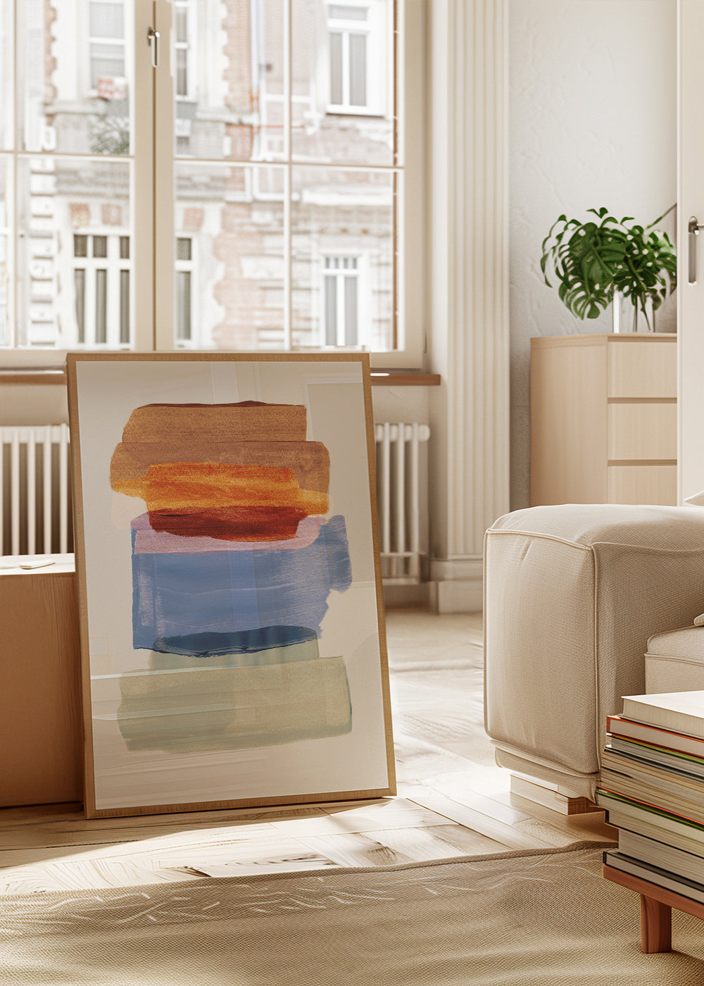 Abstrakt kunst penselstrøg lag