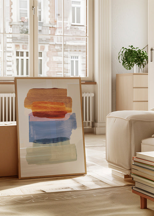 Abstrakt kunst penselstrøg lag