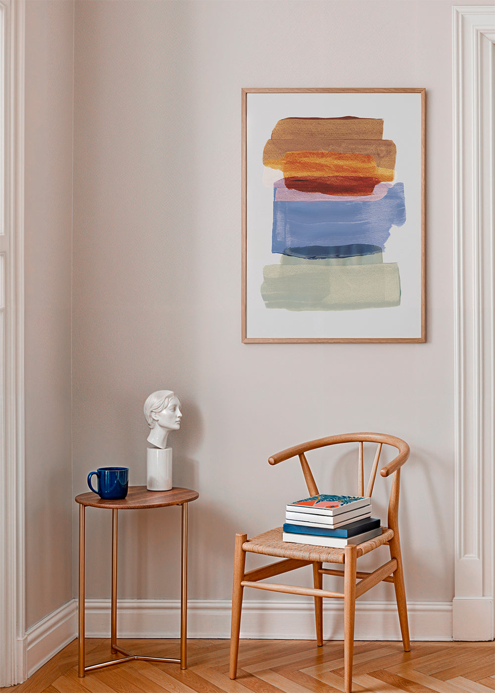 Abstrakt kunst penselstrøg lag