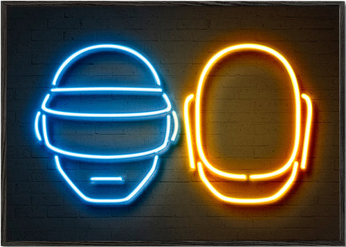 Vintage neon hjelm plakat