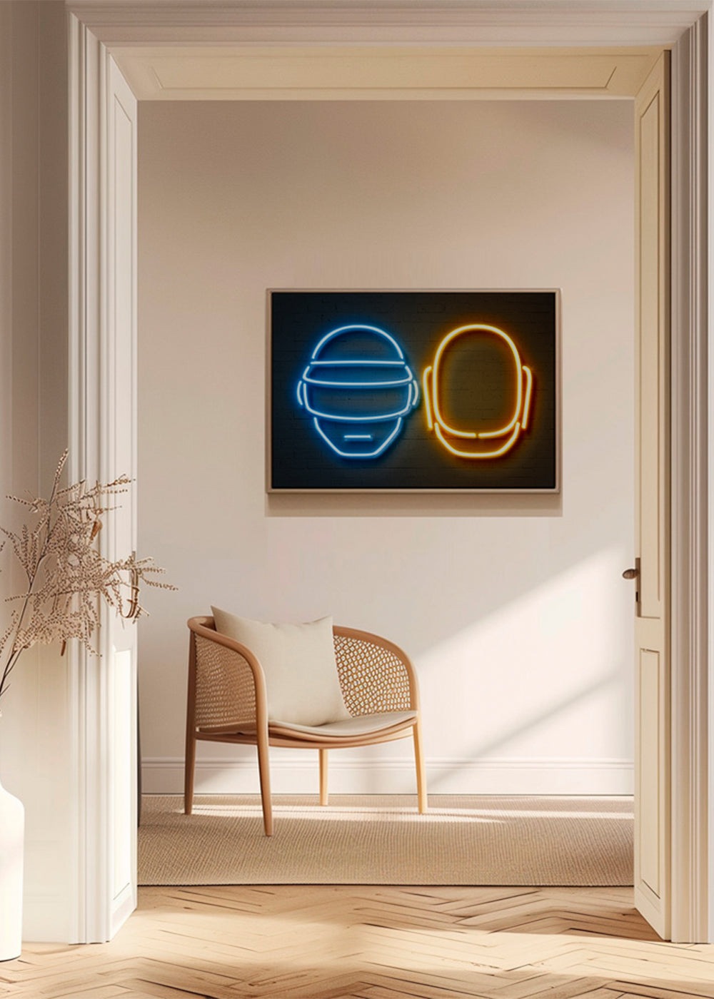 Vintage neon hjelm plakat