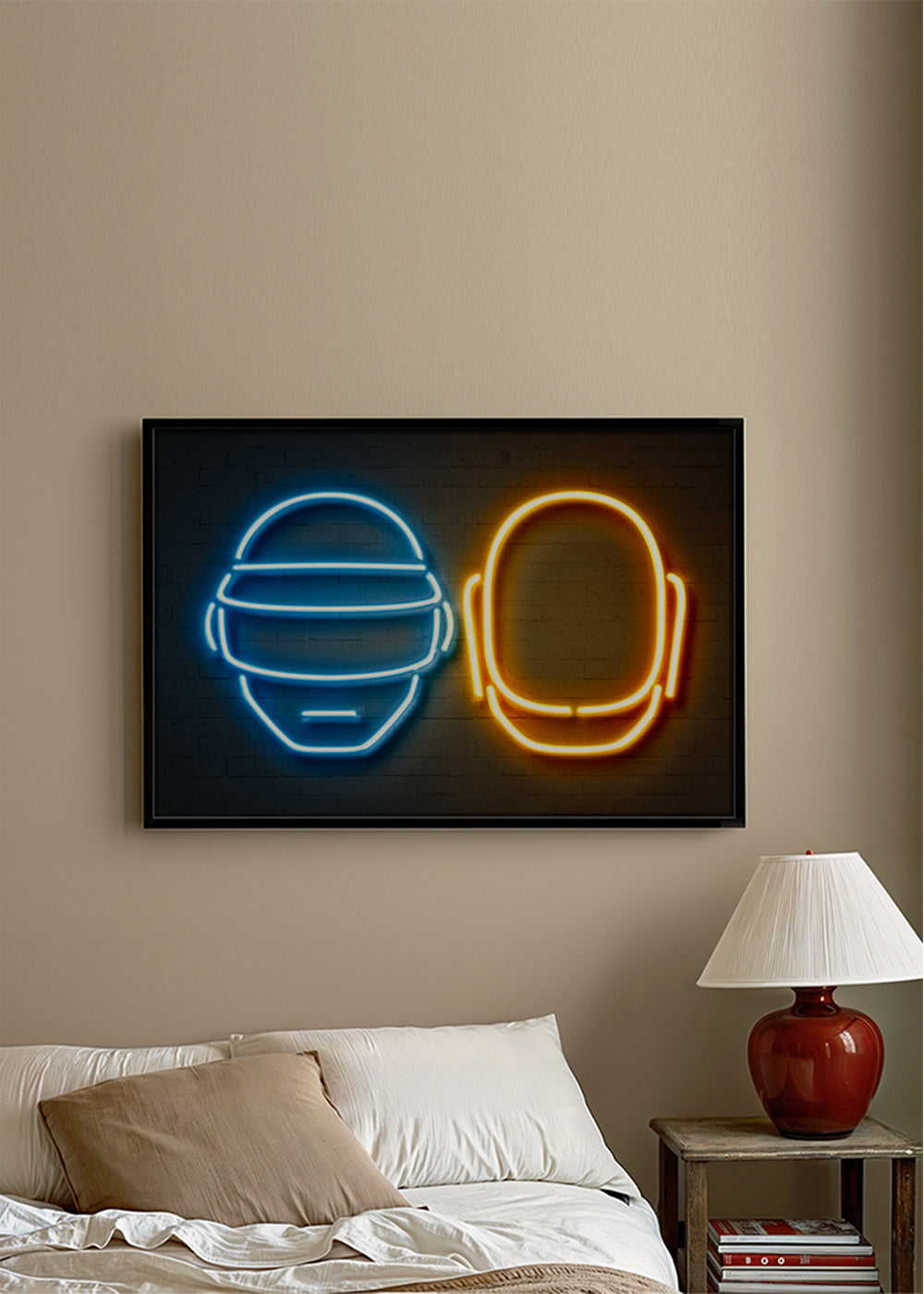 Vintage neon hjelm plakat