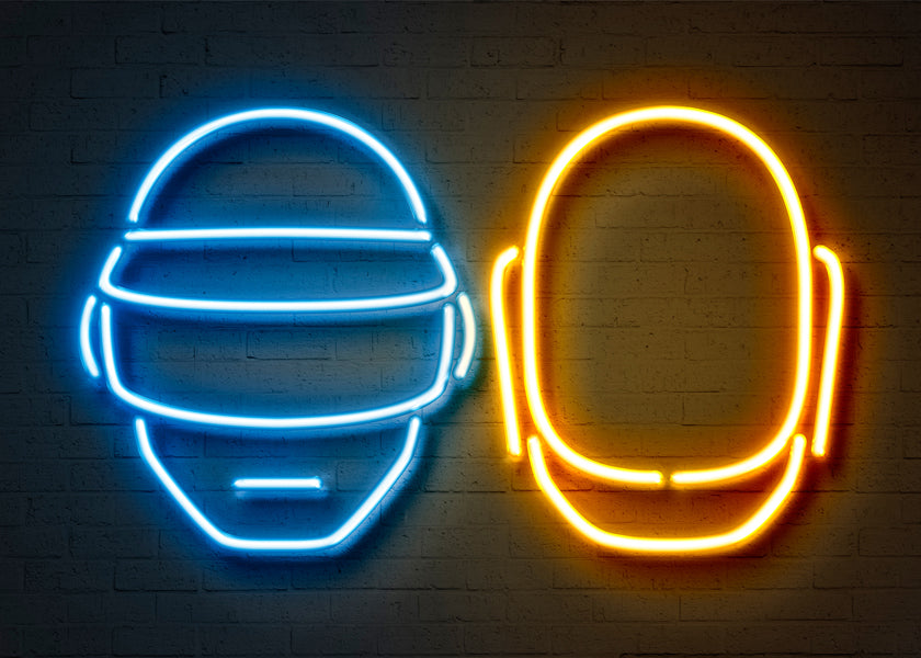 Vintage neon hjelm plakat