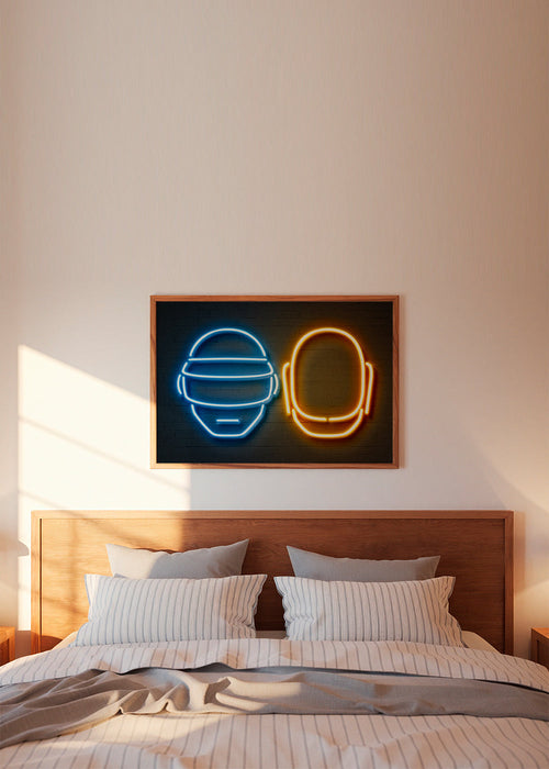 Vintage neon hjelm plakat