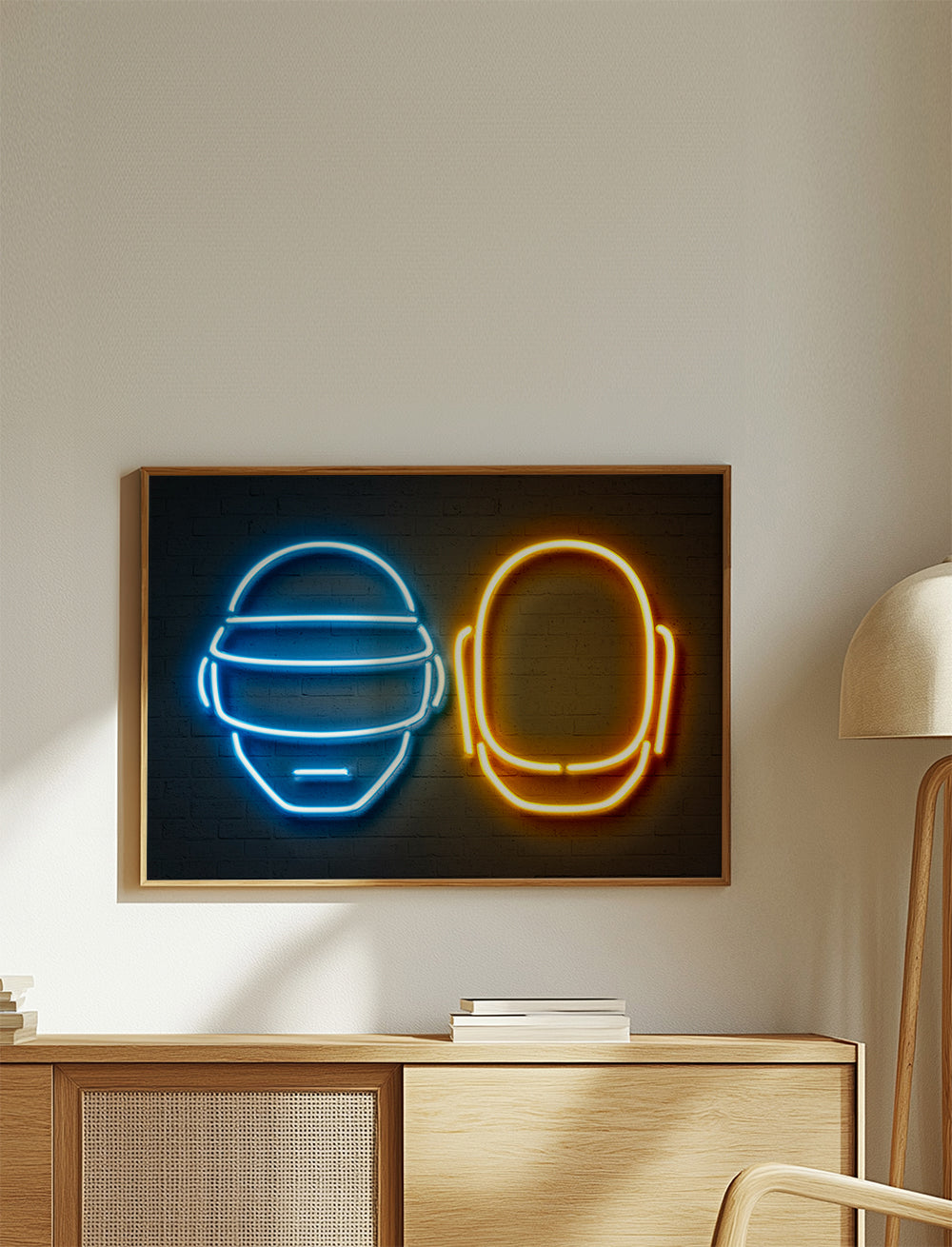Vintage neon hjelm plakat