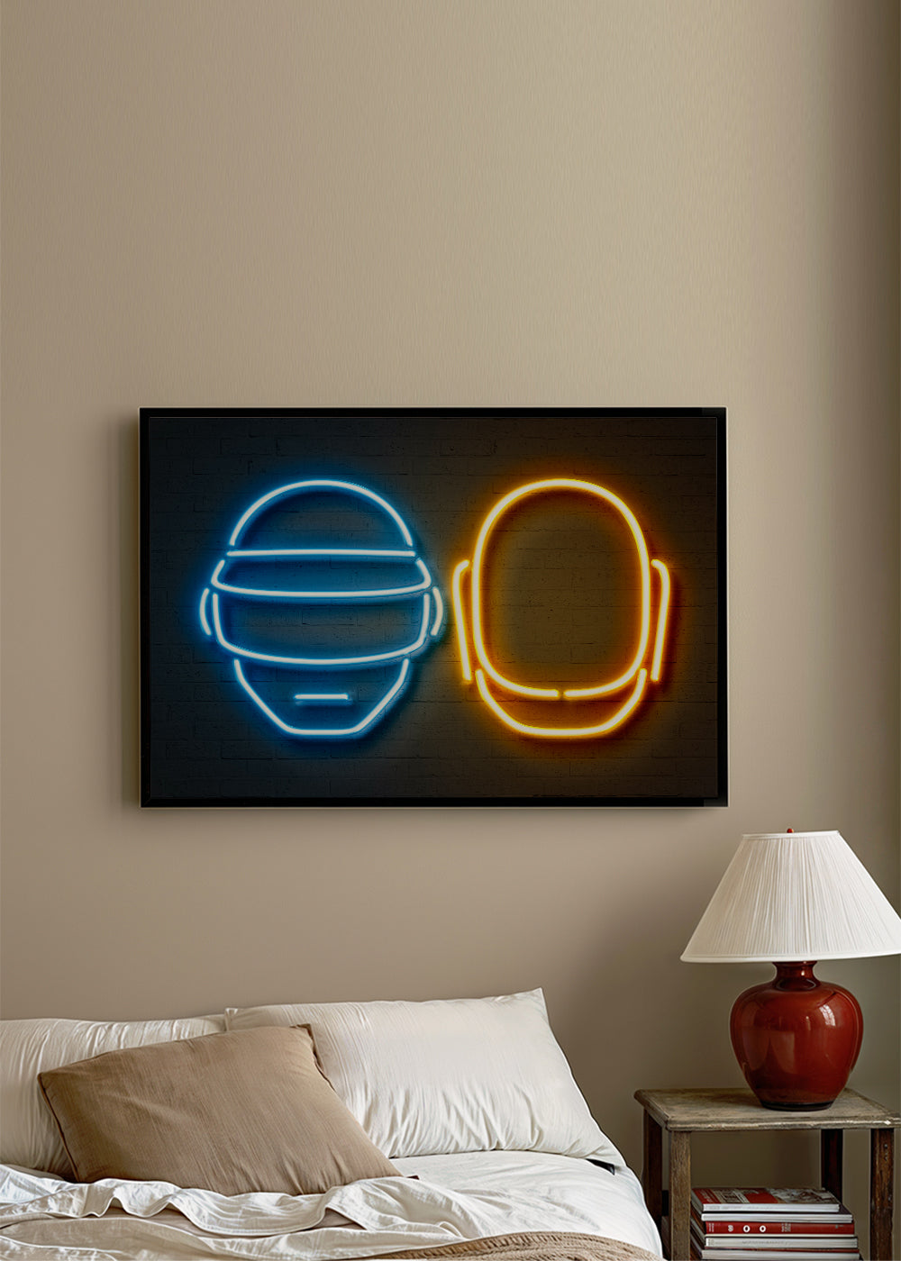Vintage neon hjelm plakat